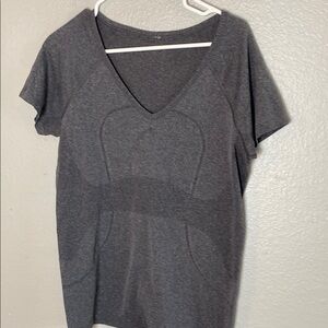Lululemon Athletica Charcoal V-Neck Short Sleeve Tee